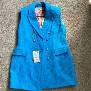 Zara tweed Blazer Vest XL